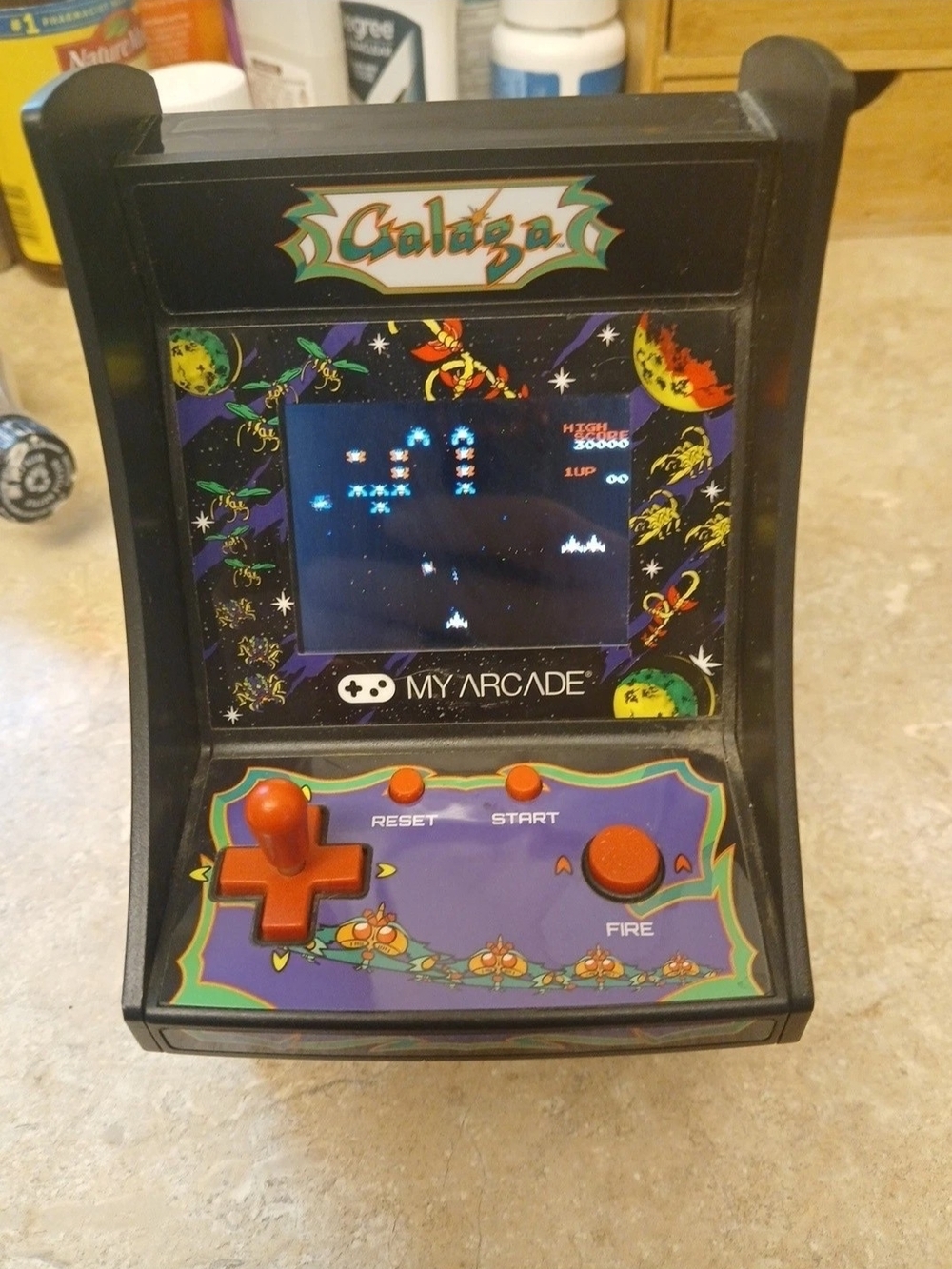 Arcade Galaga Mini Arcade Machine - Black with Orange Controls